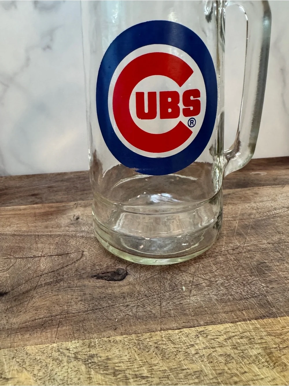 Vintage Chicago Cubs Glass Beer Mug